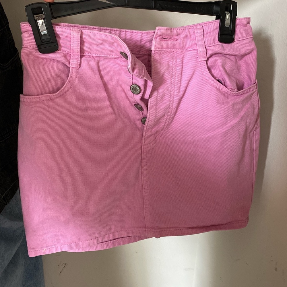 Pink Brandy Melville mini jean skirt! One size.